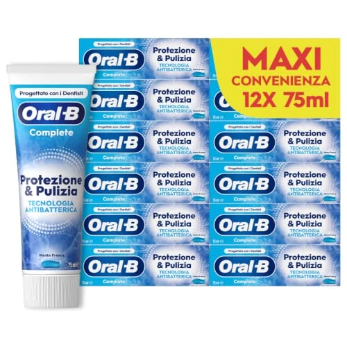 Offerta a tempo: Oral-B Dentifricio Complete Protezione&Pulizia, Sapore Menta Fresca 12x75ml - 38% da 23.99 € a 14.99 €
