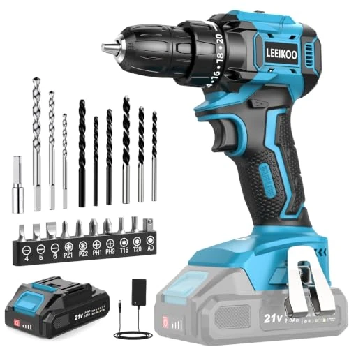 Zeitlich begrenztes Angebot: Akkuschrauber LEEIKOO 21V Brushless, Akku-Bohrschrauber 45N.m, 2,0Ah von 82.99 € auf 82.99 € (0.00% Rabatt)