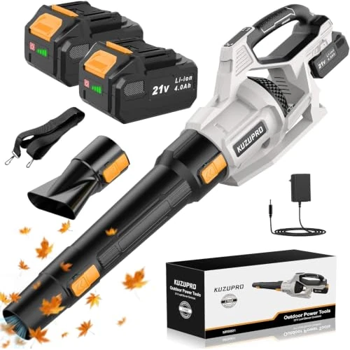 Zeitlich begrenztes Angebot: KUZUPRO Laubbläser Akku, 21V Laubbläser mit 2 × 4,0 Ah Akkus, 3 Stufen von 135.99 € auf 99.99 € (26% Rabatt)