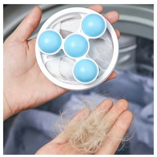 6 Pezzi Acchiappa Peli per Lavatrice, Sacchetti Filtranti Fluttuanti Riutilizzabili, Filtro Lavatrice per Peli Animali e Lanugine, Adatto a Tutte le Lavatrici Domestiche (6PC)