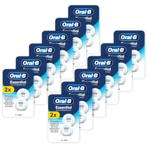 Offerta a tempo: Oral-B Filo Interdentale Cerato, Essential Floss, Neutro 12x2x50m | Rimuove la Placca, Cerato per Spazi Stretti, Resistente agli Sfilacciamenti, Sapore Neutro, Confezione da 12x2x50m - 87.54% da 36.04 € a 4.49 €