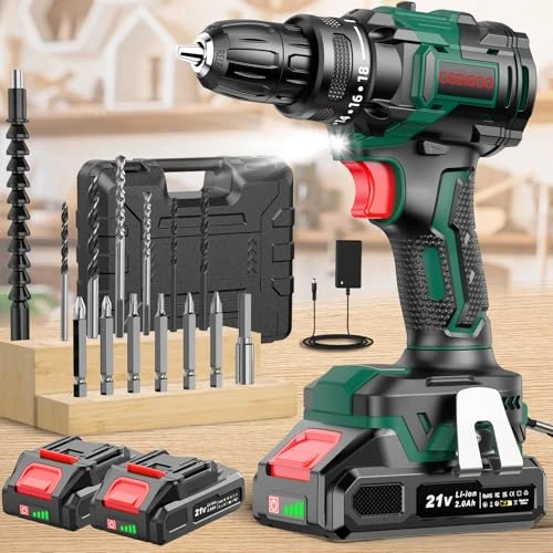 Zeitlich begrenztes Angebot: Akkuschrauber Bürstenlos CEEIGOO 21V, 42N.m, 2 Akkus 2,0Ah | Bürstenloser Motor, 42N.m, 2 Akkus 2,0Ah, 2-Gang, 18+1 Drehmomentstufen, LED und 14 Zubehörteile für DIY von 79.99 € auf 79.99 € (0.00% Rabatt)