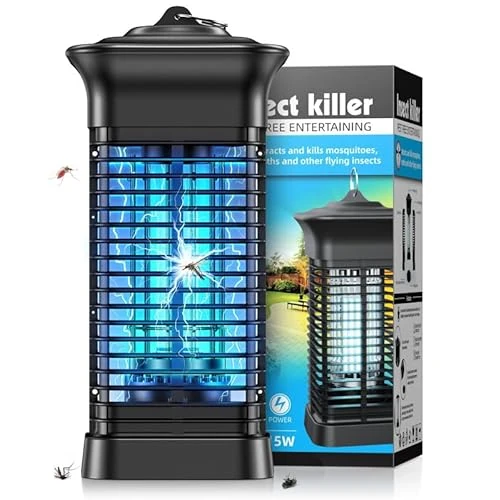 Offerta a tempo: Lampada Antizanzare Elettrica, Zanzariera 4200V UV Anti Trappola, Zanzare Elettrica Anti Insetti per Giardino Interno Esterno, Impermeabile IPX4, con 1 Spazzole Pulit - 46% da 49.99 € a 26.98 €