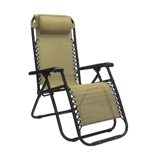 Offerta a tempo: Totò Piccinni Sedia GRAVITY gravità Zero Sdraio da Giardino Poltrona Relax Pieghevole Salvaspazio Reclinabile Tessuto in Textilene (Khaki) - 5% da 39.99 € a 37.99 €