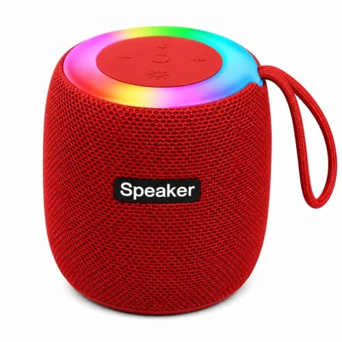 Offerta a tempo: MONTY SOUL Altoparlante Bluetooth Portatile 5W con Luci RGB, Speaker Wireless IPX4, Subwoofer Integrato, Microfono Vivavoce, USB, TF Card, Compatibile con iPhone, Android e PC (SH-309) (Rosso) - 0.00% da 9.90 € a 9.90 €
