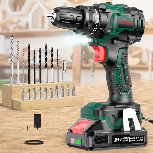 Offerta a tempo: CEEIGOO Trapano Avvitatore a Batteria Brushless 21 V, 42 N.m, 1×2,0 Ah - 0.00% da 59.99 € a 59.99 €