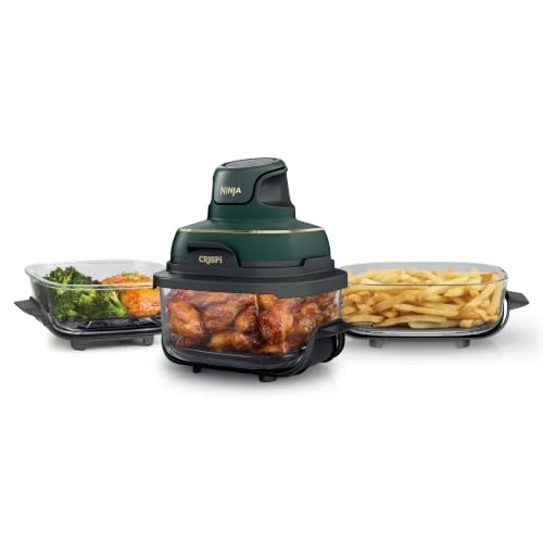 Offerta a tempo: Ninja CRISPi Friggitrice ad aria portatile 4 in 1, 3,8L / 2,3L / 1,4 L, : frigge, arrostisce, mantiene caldo, dora, compatta, 6 porzioni, 3 contenitori in vetro con coperchi, 1700 W, verde, FN103EUGN - 51% da 205.03 € a 99.99 €
