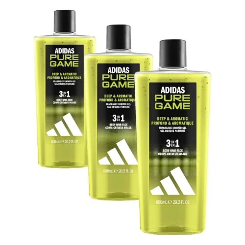 Offerta a tempo: adidas Pure Game Docciaschiuma Uomo, Formula 3 in 1 con Profumo Intenso e Aromatico, 600ml (Confezione da 3) - 0.00% da 11.67 € a 11.67 €