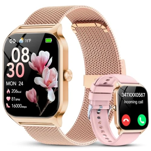 Tijdelijke aanbieding: CASCHO Smartwatch voor dames met telefoonfunctie, 1,85 inch HD horloges met hartslag, SpO2 slaapmonitor, stappenteller, IP68 fitnesstracker, 120+ sportmodi, fitnesshorloge van 129.99 € naar 129.99 € (0.00% korting)