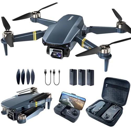 Offerta a tempo: Drone con Telecamera 4K HD per Principianti, 84 Minuti di Volo (3 Batterie), 800m Portata WiFi FPV, Motore Brushless, Auto Hover e Auto Follow - 51% da 202.00 € a 99.99 €