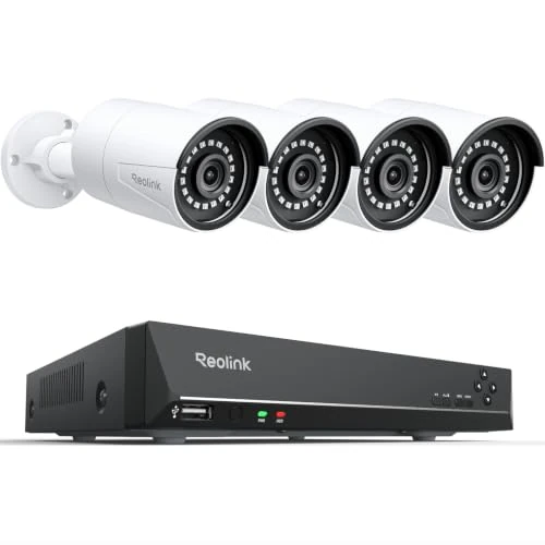Offerta a tempo: Reolink 5MP PoE Kit Videosorveglianza Esterno NHD, NVR 8CH 4K (Senza Hard Disk) + 4x 5MP Telecamere, Rilevamento Uomo/Veicolo, Visione Notturna IR, Impermeabile IP67, RLK8-410B4-5MP - 0.00% da 449.99 € a 449.99 €