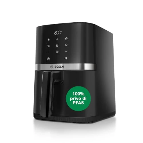 Zeitlich begrenztes Angebot: Bosch Heißluftfritteuse Serie 2, 4 L großer Korb für bis zu 2 Personen, Kleine Heißluftfritteuse, 6 Programme, Schwarz, 1.300 Watt, MAF24AB0 von 134.99 € auf 79.99 € (41% Rabatt)