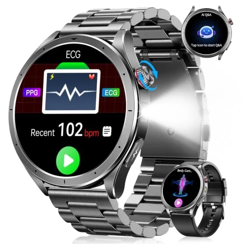 Offerta a tempo: Smartwatch Uomo con ECG, VFC, Micro-Check-up, Pressione Sanguigna, AI-GPT - 0.00% da 89.99 € a 89.99 €