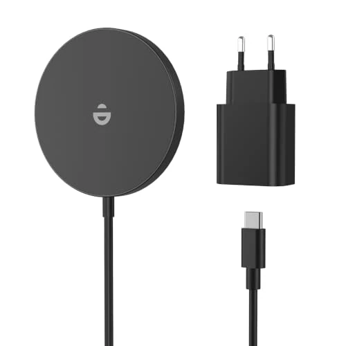Tijdelijke aanbieding: Magnetische oplader 15W draadloze oplader draadloze oplader | Compatibel met iPhone Duo 18/17/16/15/14/13/12 Pro Max/Air/Plus/Pro, magnetisch snel inductief laadstation, zwart van 18.29 € naar 18.29 € (0.00% korting)