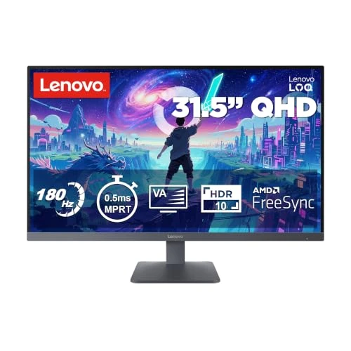 Offerta a tempo: Lenovo LOQ 32Q-10 Monitor Gaming 31.5" 180Hz, 0.5 ms, VA QHD (2560x1440) AMD FreeSync, DP 1.4, HDMI 2.1 TMDS, Regolabile, VESA 100x100 - Ideale per Esport, FPS e Console - 9% da 229.00 € a 209.00 €