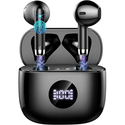 Offerta a tempo: Cuffie Bluetooth 5.4 con App Personalizzabile, Auricolari Bluetooth 4 ENC Cancellazione Rumore Mic, Cuffie in Ear 60 Ore di Riproduzione, Cuffie Senza Filo HiFi Stereo IP7 Impermeabili per iOS,Android - 73% da 89.99 € a 23.99 €
