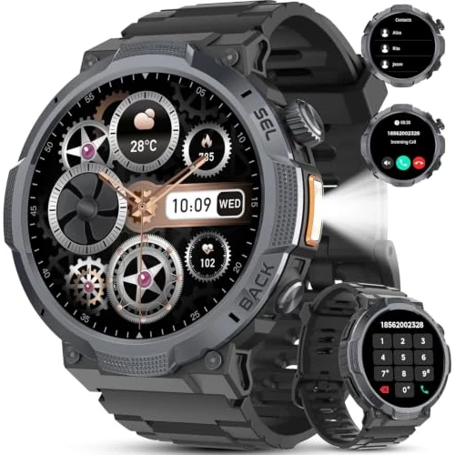Oferta limitada: Reloj Inteligente Hombre, Pantalla AMOLED 1,53", Autonomía 30 Días, Reloj Militar Hombre con Llamadas Bluetooth, Monitoreo Frecuencia Cardíaca/Sueño, Impermeable IP68, Más de 110 Modos Deportivos de 129.99 € a 35.99 € (ahorro 72%)