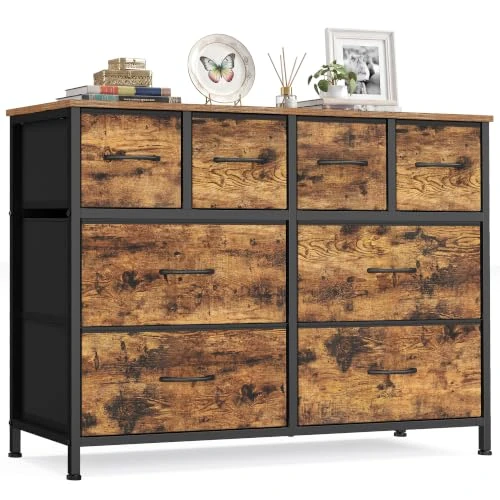 Tijdelijke aanbieding: SONGMICS Ladekast met 8 Stoffen Lades, Opbergkast, 98,7 x 30 x 74,7 cm van 62.99 € naar 62.99 € (0.00% korting)