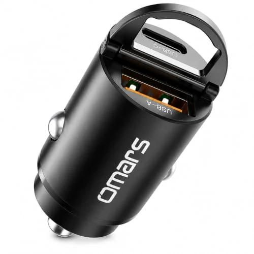 Offerta a tempo: Omars Caricatore Auto Mini 40mm, USB-C 33W + USB-A 30W, 12-24V - 0.00% da 9.99 € a 9.99 €