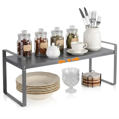 Zeitlich begrenztes Angebot: VINATO Gewürzregal Ausziehbar (37-62cm) Erweiterbarer Gewürz-Organizer Küchenschrank Organizer Ausziehbar Arbeitsplatte Küchengewürzregal, Metall, Grau von 24.99 € auf 24.99 € (0.00% Rabatt)