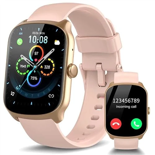 Tijdelijke aanbieding: Smartwatch voor heren en dames met stappenteller/slaapanalyse/hartslagmeter, 1,95'' HD-display, 112 sportmodi, IP68 waterdicht, Roze van 99.99 € naar 99.99 € (0.00% korting)