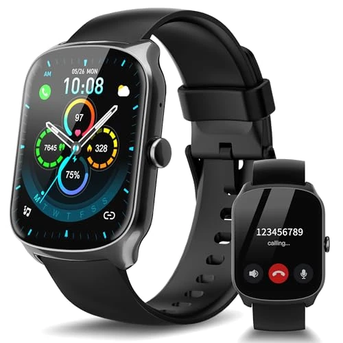 Tijdelijke aanbieding: Smartwatch voor heren en dames met stappenteller/slaapanalyse/hartslagmeter, 1,95'' HD-display, 112 sportmodi, IP68 waterdicht, Zwart van 99.99 € naar 99.99 € (0.00% korting)