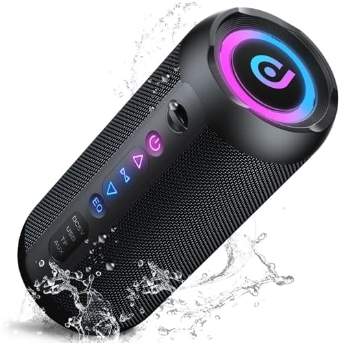 Offerta a tempo: Cassa Bluetooth Portatile 25W, Altoparlante Bluetooth 5.4 con Bassi Potenti, 24 Ore di Autonomia, Impermeabile IPX7, TWS, Luci RGB, AUX/TF/USB, Speaker per Feste, Viaggi e Attività all'Aperto - 69% da 129.99 € a 39.99 €