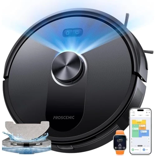 Offerta a tempo: Proscenic Q10 Robot Aspirapolvere Lavapavimenti con Mappatura, Robot Pavimenti 10000Pa 200min, LiDAR Intelligente, Controllo APP/Alexa/WiFi/Siri/IFTTT, Ideale per Pulizia Domestica/Peli Animali - 18% da 169.99 € a 139.99 €