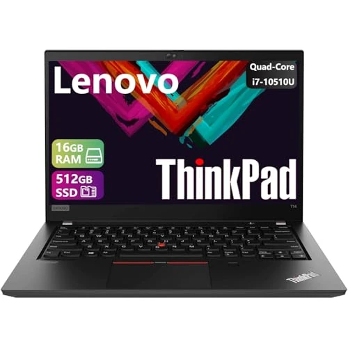 Offerta a tempo: Lenovo Thinkpad T14 Gen 1 Laptop Business, 14 pollici FHD (1920x1080), Intel Core i7-10510U, 16 GB RAM, 512 GB SSD, Tastiera US QWERTY, Windows 11 Pro (Rcondizionato) - 0.00% da 369.00 € a 369.00 €