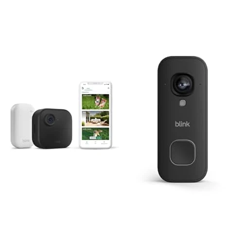Zeitlich begrenztes Angebot: Blink Außenkamera 4 mit Blink Videotürklingel 2K+ festverdrahtet (Schwarz), inkl. Sync-Basismodul von 129.98 € auf 39.99 € (69% Rabatt)