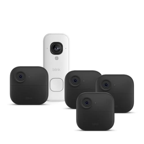 Offre limitée : Caméra extérieure 4 Blink + sonnette vidéo Blink filaire, module de synchronisation de base inclus de 324.98 € à 84.99 € (74% de remise)
