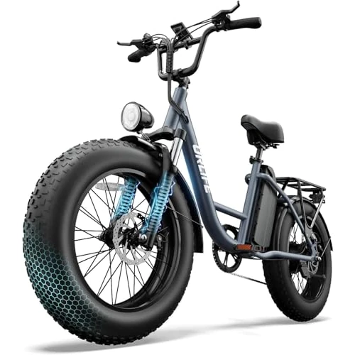 Offerta a tempo: URLIFE Bicicletta elettrica da 20" x 4.0" per adulti, Fat Bike con batteria rimovibile da 48 V 15,6 Ah, portata 110 km, e-bike da uomo con display LCD colorato, 7 marce, mountain bike elettrica per - 22% da 899.99 € a 699.99 €