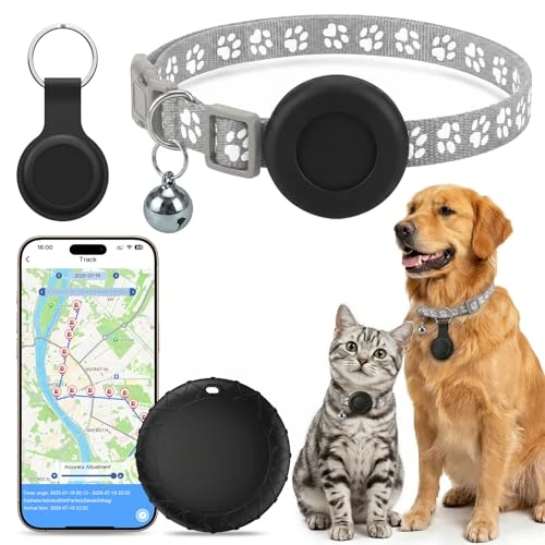 Offerta a tempo: Collare GPS Gatto, GPS per Cani con Tracciamento in Tempo Reale, Nessun Abbonamento, Localizzatori GPS per Cani Compatibile con iOS e Android, Posizionamento Globale, Impermeabile IPX6 - Grigio - 0.00% da 29.99 € a 29.99 €