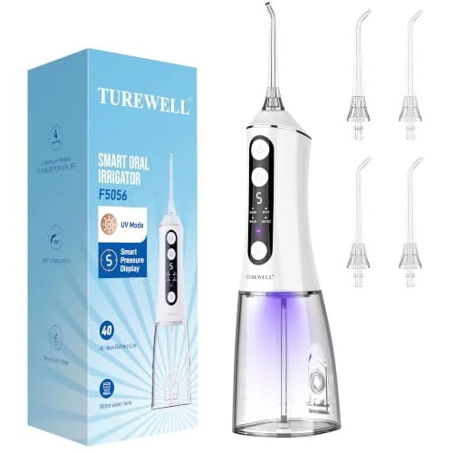 Offre limitée : TUREWELL hydropulseur dentaire mode UV, Jet Dentaire hydropulseur Portable | Réservoir UVC 2 en 1, réglage 5 niveaux, étanche IPX7, batterie 40 jours, réservoir de 300 ml de 39.99 € à 25.99 € (35% de remise)