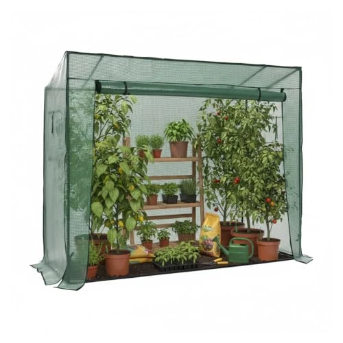 Offerta a tempo: Baroni Home Serra da Giardino con Copertura in PVC Trasparente, Telaio in Acciaio Resistente, Porta Avvolgibile con Cerniera, Protezione da Pioggia, Vento e Uccelli (Senza ripiani) - 45% da 69.99 € a 38.24 €