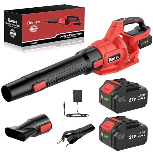 Offerta a tempo: Bamse Soffiatore a Batteria 21V, Soffiatore Foglie Elettrico con 2 Batteria - 10% da 99.98 € a 89.99 €