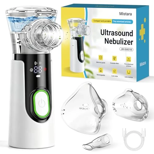Offerta a tempo: Mistara Aerosol Portatile Silenzioso con Schermo LED per Adulti e Bambini - 79% da 135.99 € a 28.49 €