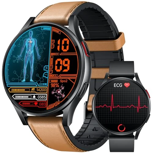 Offre limitée : Montre Connectée Homme Smartwatch ECG+HRV - Repondre Appel 1.43'' AMOLED Montre Intelligente Santé Bracelet Connectee avec Sommeil SpO2 Fréquence Cardiaque Podomètre Fitness Tracker pour Android iOS de 79.99 € à 79.99 € (0.00% de remise)