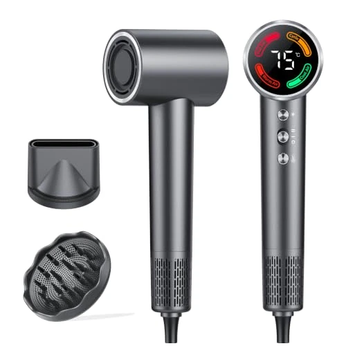 Tijdelijke aanbieding: Hogesnelheidsföhn, 160.000 omw/min, ionen-haardroger, led-display, 500 miljoen negatieve ionen, 56 dB, geluidsarme NTC-temperatuurregeling, snel drogen met diffuser en concentraatmondstuk van 159.99 € naar 159.99 € (0.00% korting)