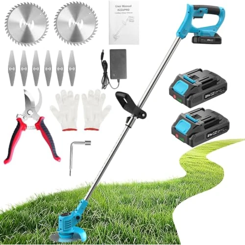 Tijdelijke aanbieding: KUZUPRO Accu-grastrimmer, 21 V, accu-grastrimmer met 2 accu's van 2,0 Ah, 2 soorten elektrische grasmaaiers, intrekbare handgreep, bosmaaier voor het snijden van tuinen, gazons en vloeren van 80.86 € naar 80.86 € (0.00% korting)