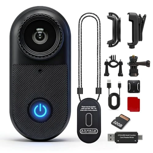 Offerta a tempo: Yehtreh 2.7K Mini Body Cam,35g Magnetica Action Cam,Nero Grafite. - 27% da 74.99 € a 54.98 €