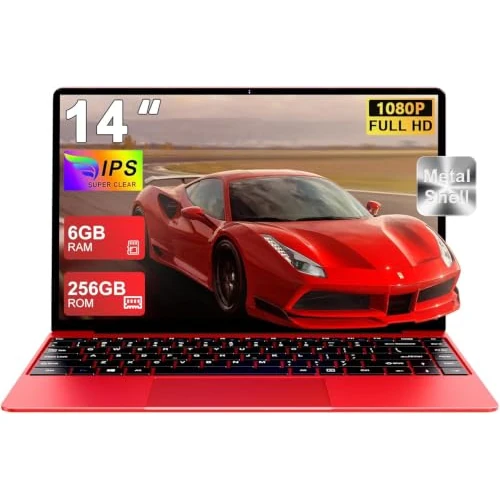 Offerta a tempo: NOTODD PC Portatile 14 Pollici 256GB 1080P 2.4G+5G Win 11 - Red - 67% da 699.99 € a 229.99 €