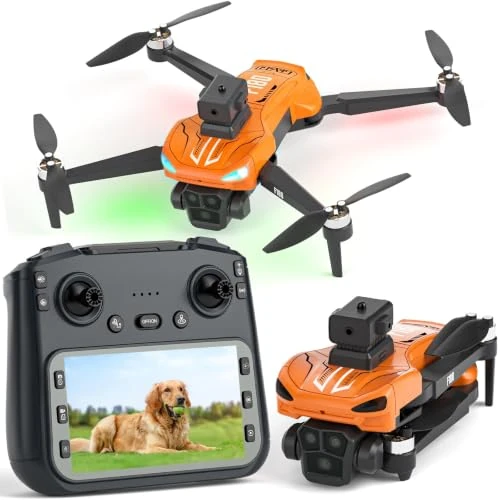 Offerta a tempo: Drone GPS con Fotocamera 4K, Evitamento Ostacoli Automatico, Quadricottero Pieghévole, Motore Spazzolato, Obiettivo Regolabile 90°, 23 Min Autonomia con Schermo Remoto 4,5" per Principianti e Adulti - 37% da 199.99 € a 126.34 €