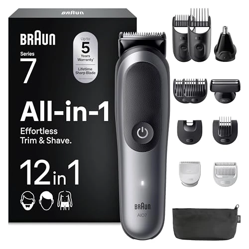 Offerta a tempo: Braun Rasoio Elettrico Barba e Capelli Serie 7, Accessori, AIO7565 Blu - 35% da 99.99 € a 64.99 €