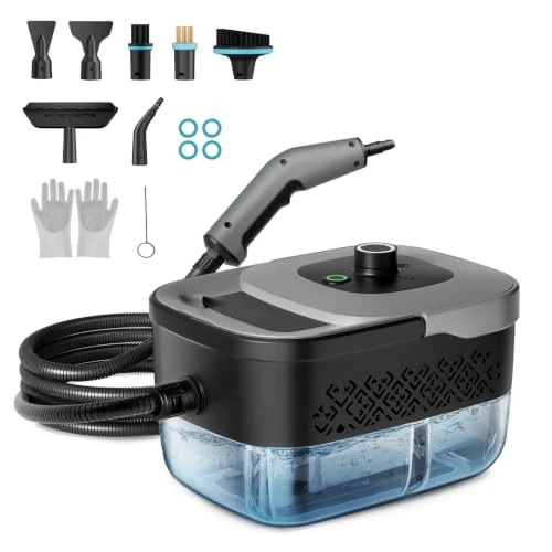 Offerta a tempo: Pulitore a Vapore, Pulitore a Vapore Portatile, 1600ML Serbatoio, 4 Bar | 15s Riscaldamento, 3.5m Cavo, 3 Livelli di Vapore, Steam Cleaner per Cucina Bagno Divano Auto Finestra Piastrelle Fughe - 50% da 159.99 € a 79.99 €
