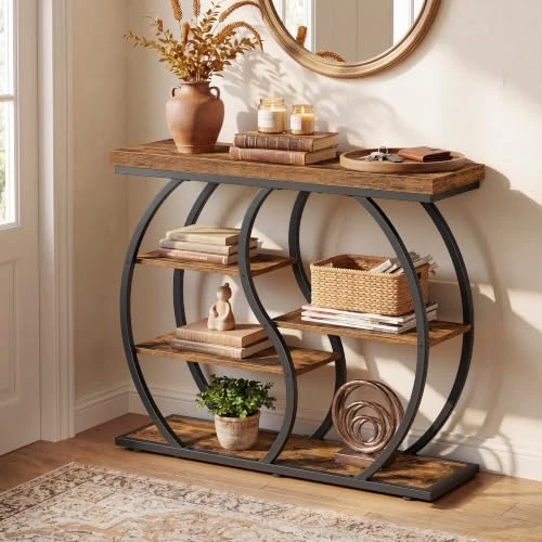 Offerta a tempo: VASAGLE Tavolo Consolle con Ripiani, 100 x 30 x 81,5 cm - 0.00% da 99.99 € a 99.99 €
