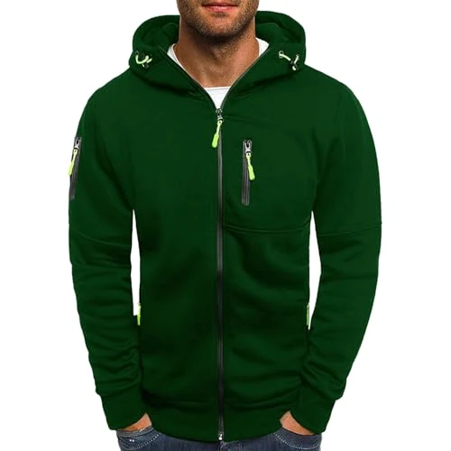 Offerta a tempo: Generico Felpa Uomo Con Cappuccio, Zip Felpe Leggera E Funzionale Giacca Larghi Con Tasche E Polsini Elastici Felpa Da Lavoro Maniche Lunghe Felpe Sportiva Vestibilità Comoda Per Autunno E Inverno - 0.00% da 12.99 € a 12.99 €