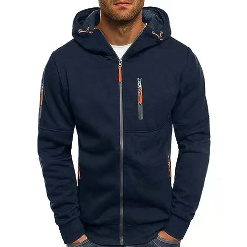 Offerta a tempo: Generico Felpa Uomo Con Cappuccio, Zip Felpe Leggera E Funzionale Giacca Larghi Con Tasche E Polsini Elastici Felpa Da Lavoro Maniche Lunghe Felpe Sportiva Vestibilità Comoda Per Autunno E Inverno - 0.00% da 12.99 € a 12.99 €