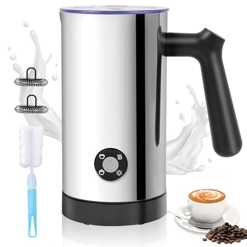 Offerta a tempo: Montalatte Elettrico 4 in 1, Scaldalatte per Calda e Fredda in Acciaio Inossidabile per Cappuccinatore，Caffè, Cioccolata 300ML (Argento) - 0.00% da 39.99 € a 39.99 €