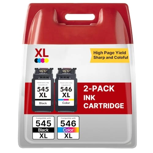 Offerta a tempo: 545XL 546XL Sostituzione per Cartucce Canon 545 546 XL Nero e Colore 2-Pack - 56% da 70.00 € a 30.99 €